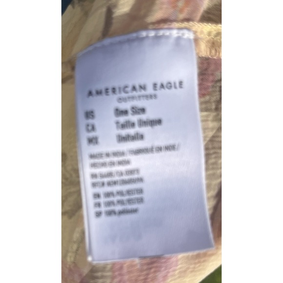 American Eagle Women's Yellow Floral Kimono One Size - Picture 6 of 6